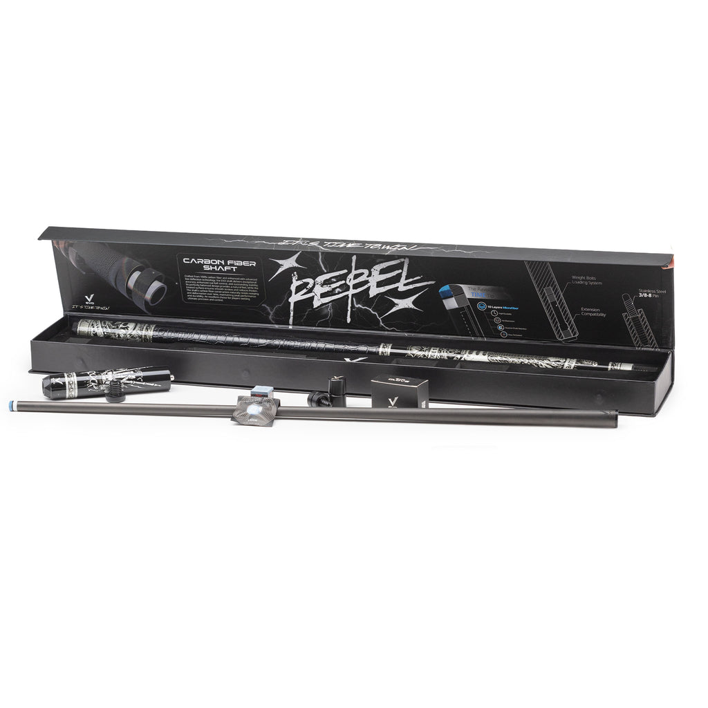 EVO Rebel Cue Maxbing Edition - Black Leather Wrap